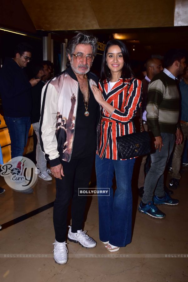 Shakti Kapoor and Shraddha Kapoor at 'Bombairiya' screening