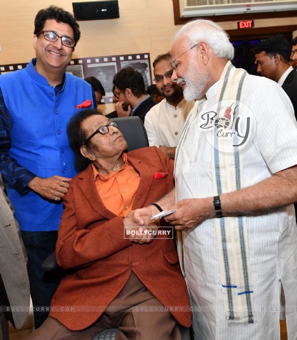 Prime Minister Narendra Modi with Manoj Kumar snapped at The National Museum of Indian Cinema
