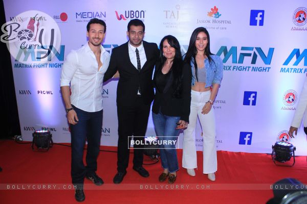 Tiger Shroff, Krishna Shroff and Ayesha Shroff at Matrix Fight night