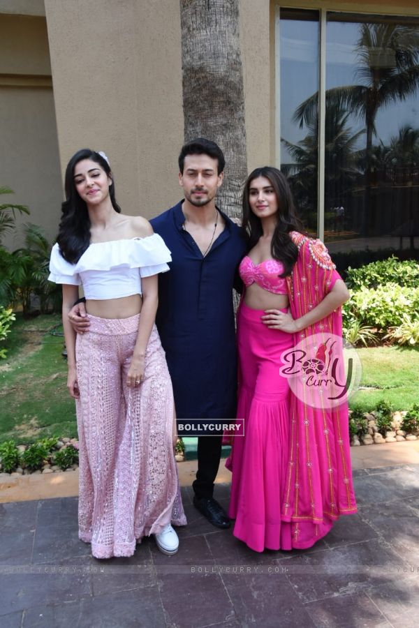 Ananya-Tiger-Tara pose for a picture at the song launch of SOTY2