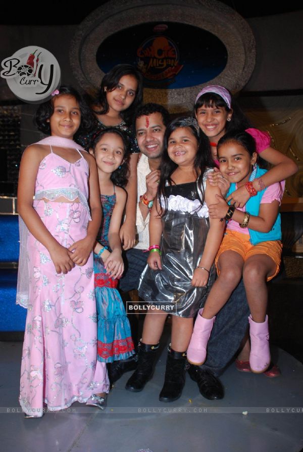 Raksha Bandhan on the sets of ''Chote Miya 2'' with Rahul Mahajan, in Mumbai