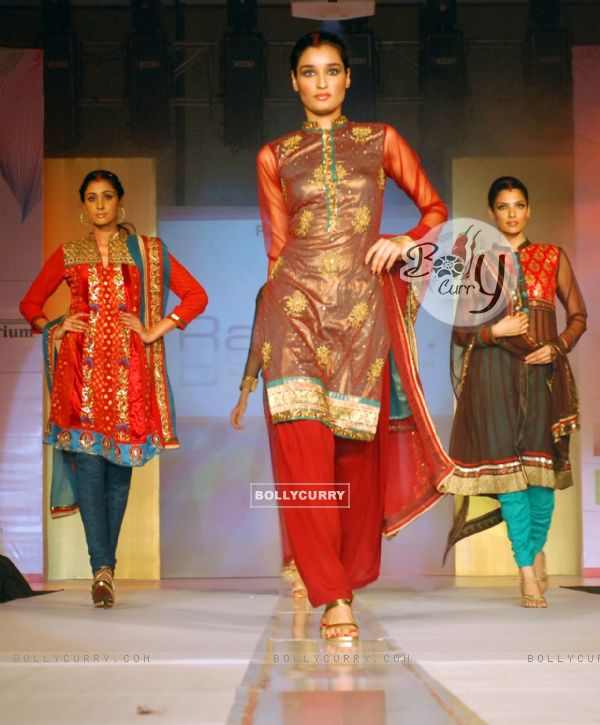 Models walking the ramp at COKUSS Kolkata Fashion File show on Tuesday Evening 4th Aug 09