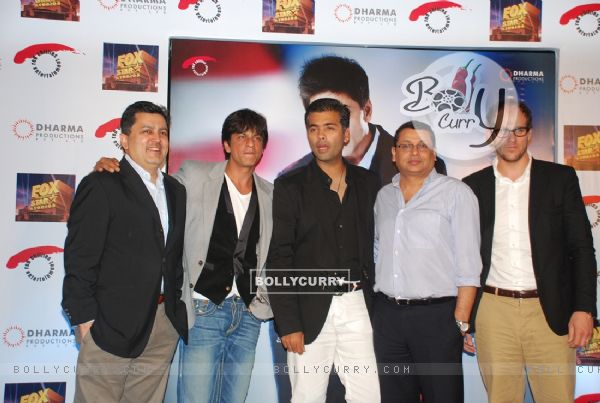 Bollywood actors Shah Rukh Khan and directed Karan Johar at "My Name is Khan" Press Meet, in Mumbai (78513)
