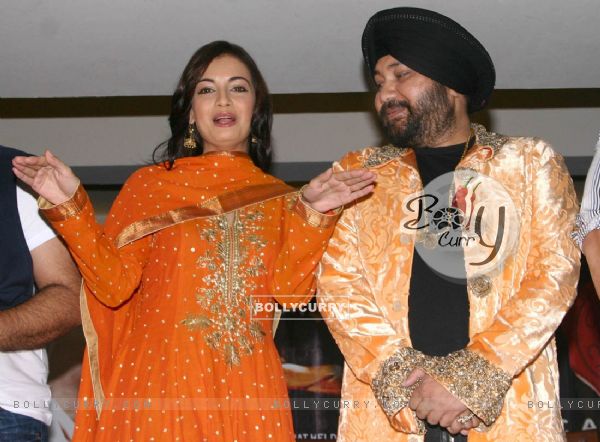Daler mehndi and Dia Mirza at a press-meet for the Film "Kissan" in New Delhi on Wednesday