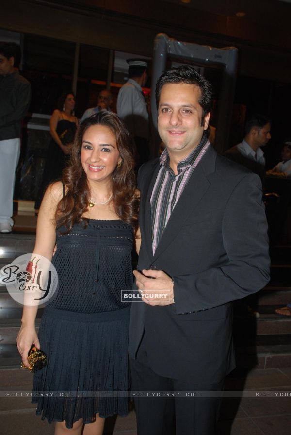 Fardeen Khan with his wife at Ramesh Taurani''s 25th Wedding Anniversary Celebrations, in Mumbai