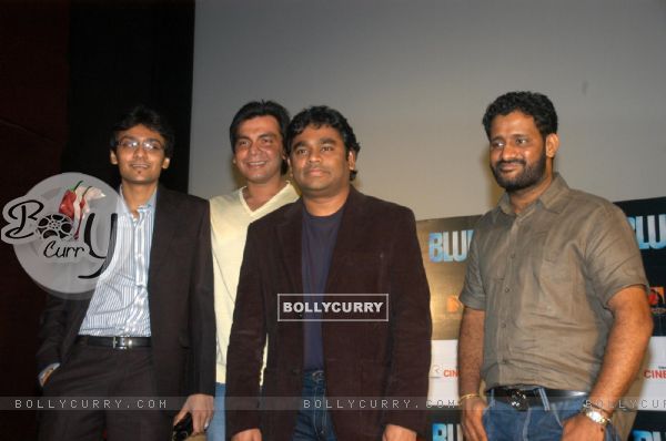 A R Rahman and Resul Pookutty at Blue film music preview at Cinemax