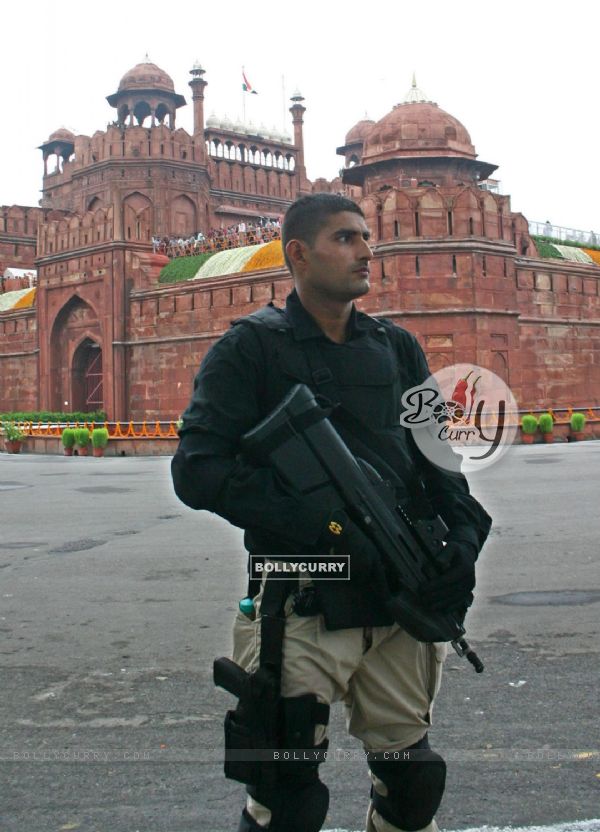 Security during the Independence Day celebrations at Red Fort, on Saturday in New Delhi 15 August 2009