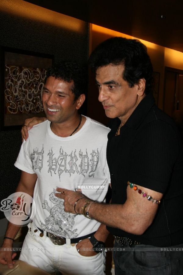 Star batsman Sachin Tendulkar and Bollywood actor Jitendra at DR Pai''s Birthday bash, in Mumbai