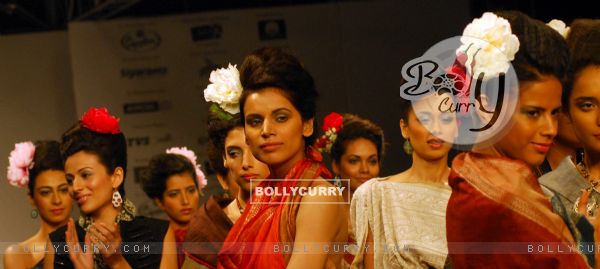 Models at the ramp during the Kolkata Fashion Week in Kolkata on 11th Sep 2009