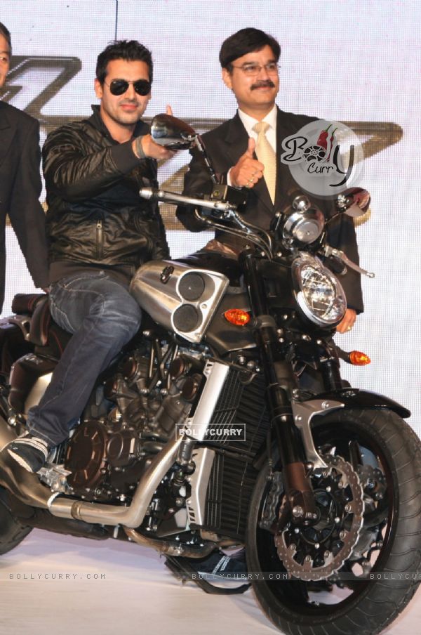 Bollywood actorJohn Abraham at the launch of "Yamaha''s Super Bikes" in New Delhi on Wednesday 16 Sep 2009