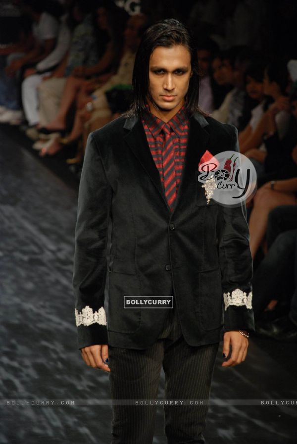 Model on the ramp for Designer Rocky S at Lakme Fashion Week for spring/summer 2010
