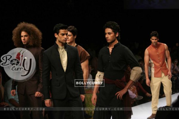 Models on the ramp for Designer Rohit and Abhishek at Lakme Fashion Week for spring/summer 2010