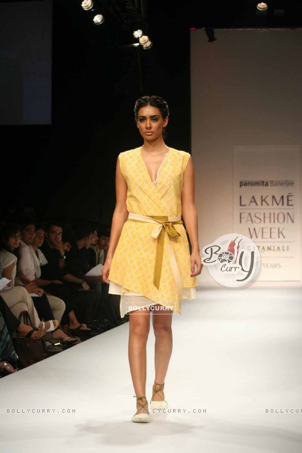 A model walks the runway at the Paromita Banerjee show at Lakme Fashion Week Spring/Summer 2010
