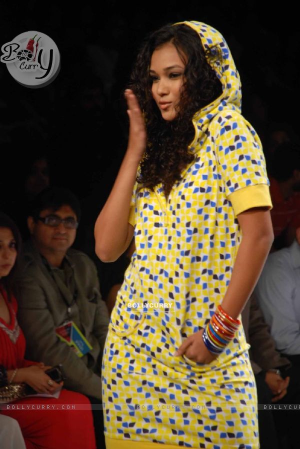 A model walks the runway at Narendra Kumar show at the Lakme Fashion Week Spring/Summer 2010 Day 5, in Mumbai