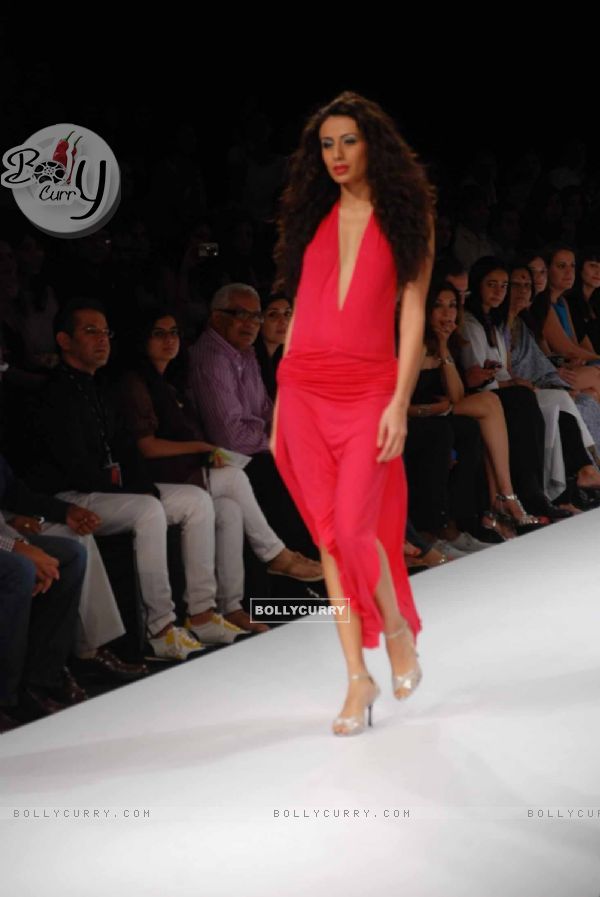 A model walks the runway at Wendell show at the Lakme Fashion Week Spring/Summer 2010 Day 5, in Mumbai