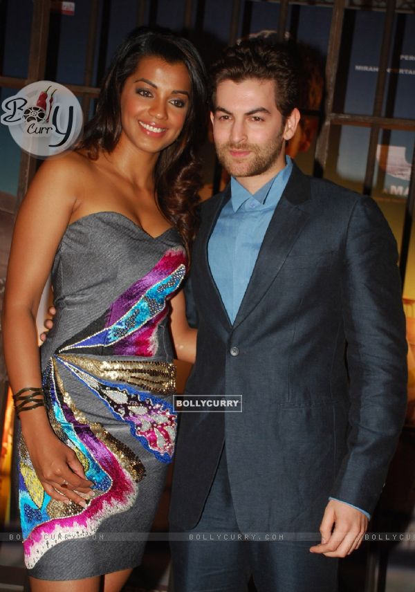 Neil Mukesh and Mugdha Godse at the music launch of her forthcoming movie Jail at a multiplex in Mum