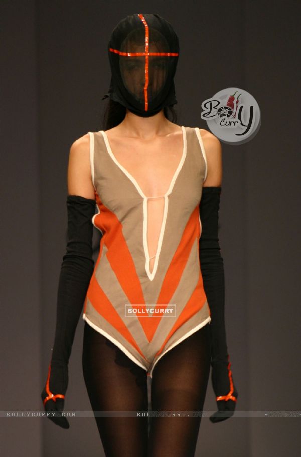 Designer Abhishek Dutta''s creation at the Wills Lifestyle India Fashion week in New Delhi on Tuesday 28 Oct 2009