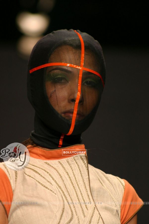 Designer Abhishek Dutta''s creation at the Wills Lifestyle India Fashion week in New Delhi on Tuesday 28 Oct 2009