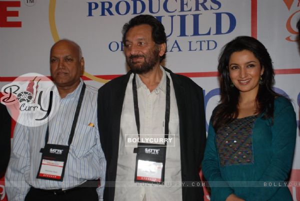 Shekhar Kapur and Tisca Chopra at Cinema scapes conference at Leela, Andheri, Mumbai on Wednesday