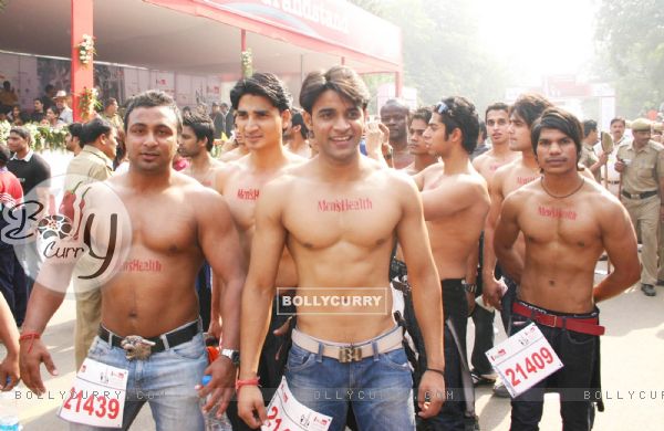 Participants at the Airtel Delhi Half Marathon,in New Delhi on Sunday ( Photo: IANS)