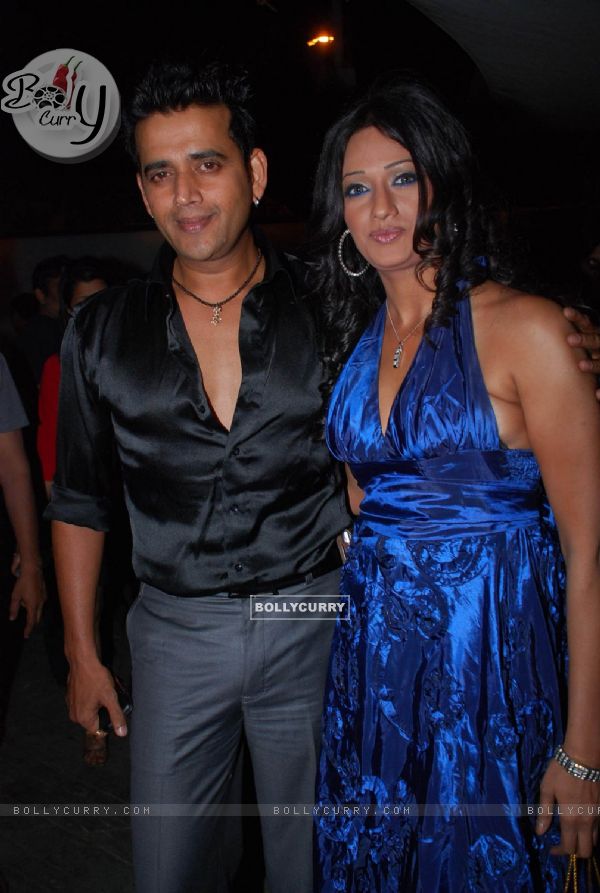Bhojpuri actor Ravi Kishan with model Brinda Parekh on her birthday bash at Vie Lounge