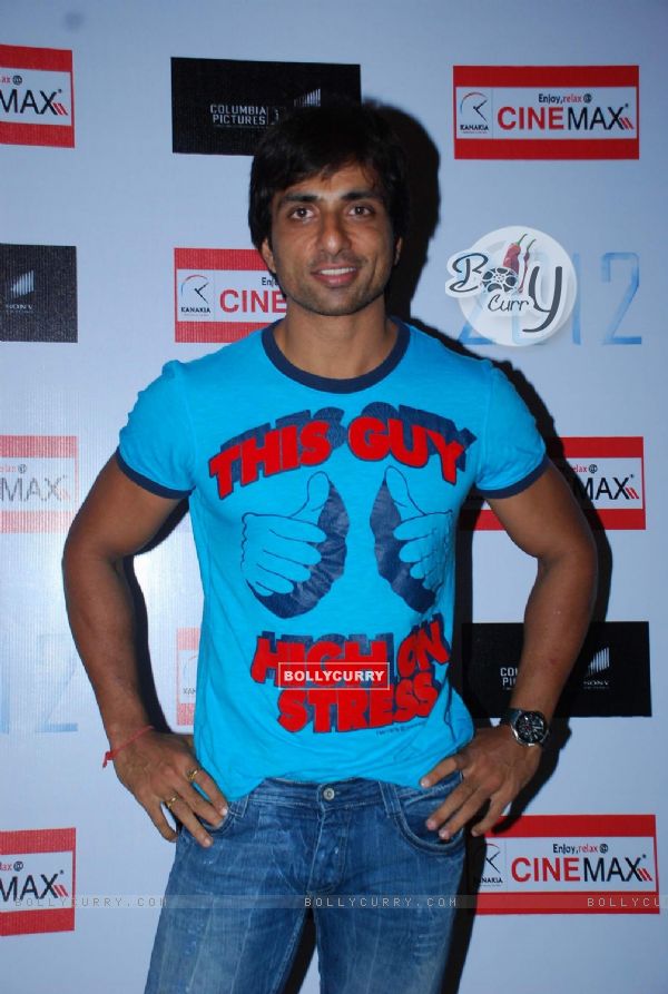 Bollywood actor Sonu Sood at the premeire of flim Hollywood film "2012", Cinemax