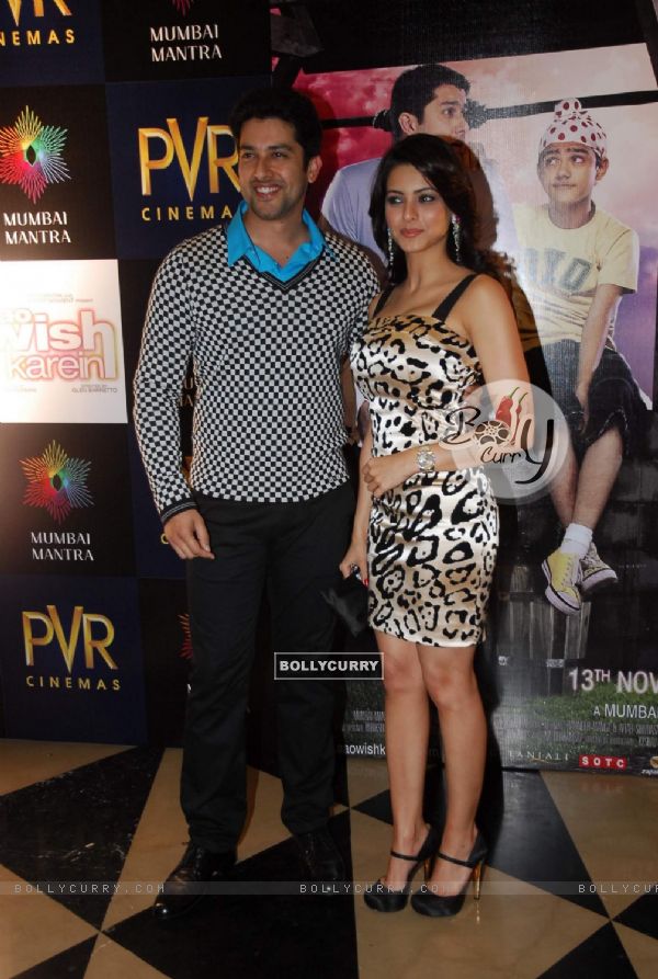 Bollywood actors Aftab Shivdasani and Aamna Shariff at the special screening of film "Aao Wish Karein", PVR Juhu