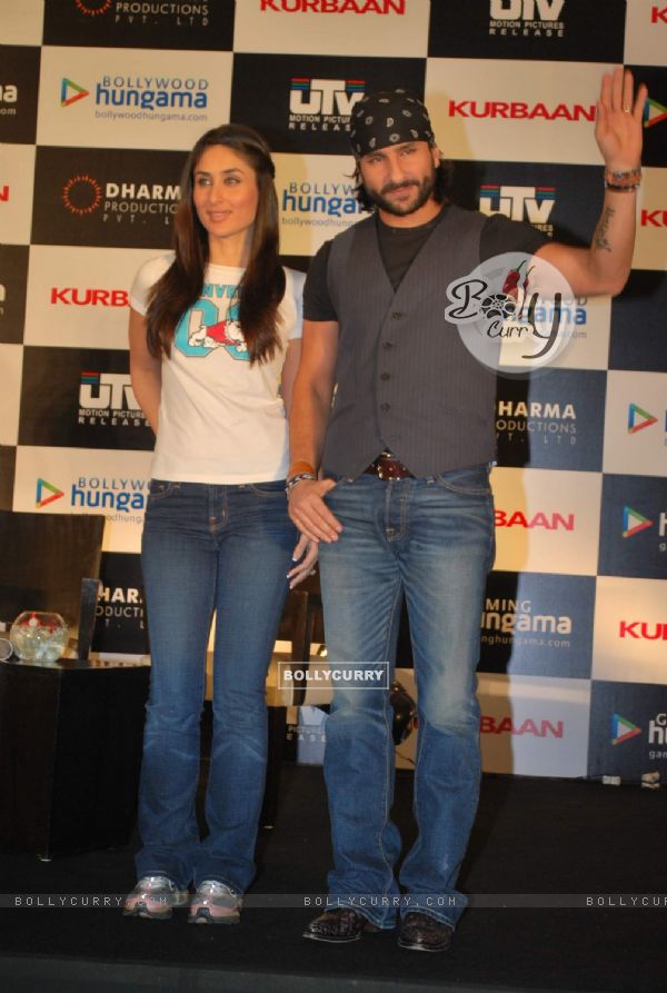 Saif Ali Khan and Kareena Kapoor at press meet for Kurbaan at JW Marriott