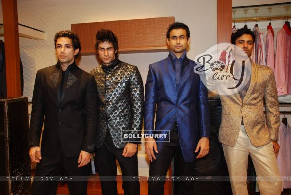 Models at Narendra Kumar Ahmed''s Men''s Collection launch, AZA