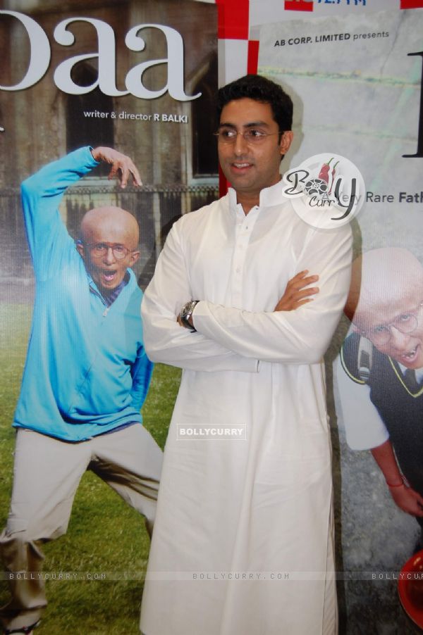 Bollywood Actor Abhishek Bachchan during the promotion of forthcoming film ''Paa'' at BIG FM 927 in Mumbai on Monday, 16 November 2009