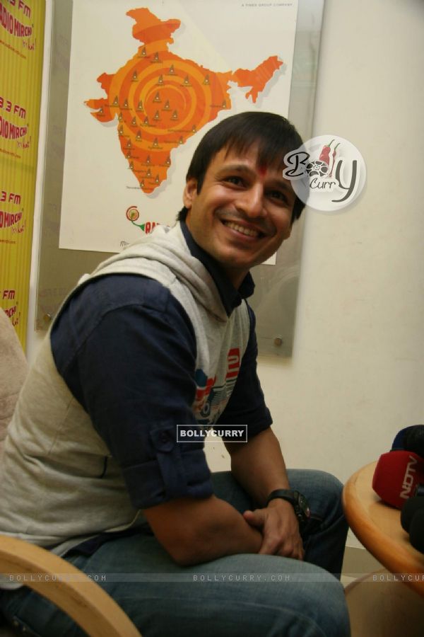 Vivek Oberoi at the promotional event of his upcoming event "Kurbaan" at Radio Mirchi office in Mumb