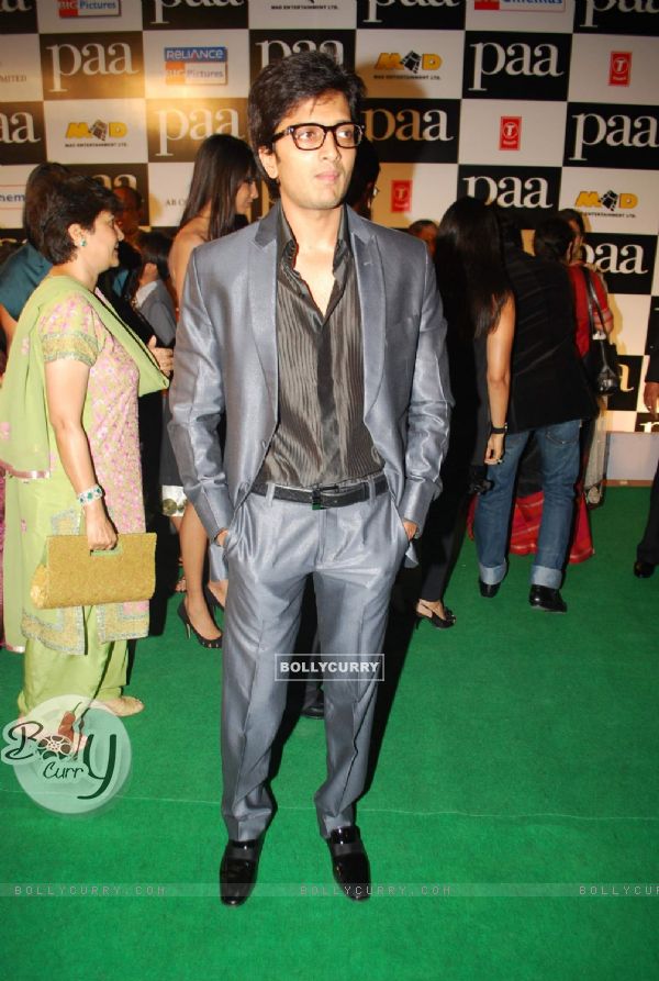 Bollywood actor Ritesh Deshmukh at the premiere of film "Paa"