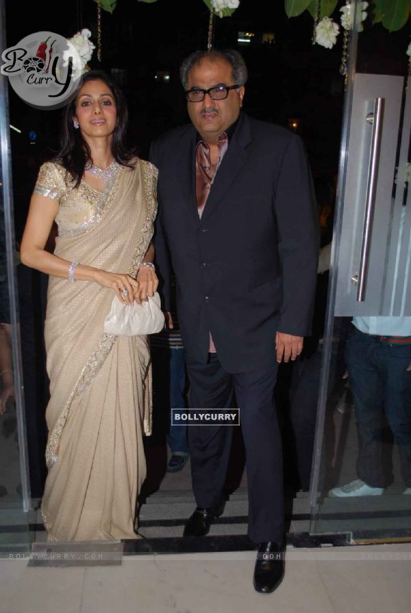 Boney Kapoor and Sridevi at Big B launches Vikram Phadnis store at Juhu