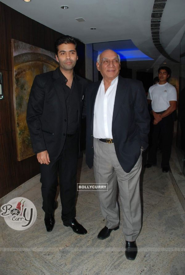 Film makers Karan Johar and Yash Chopra at the launch of YRF TV series with Sony at Hyatt Regency