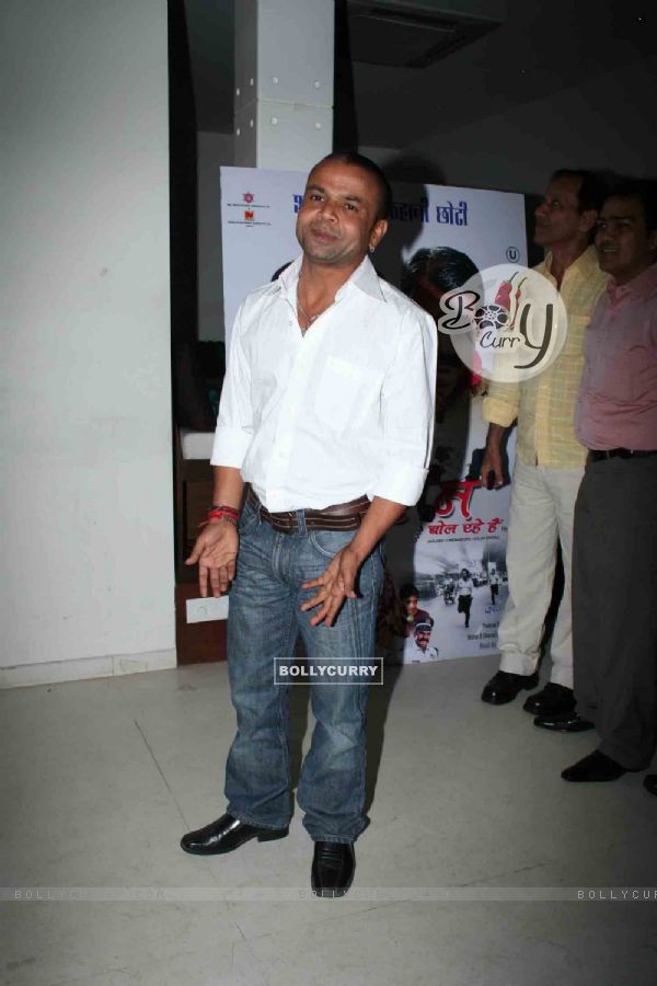 Bollwood comedian Rajpal Yadav at the music launch of "Hum Lallan Bol Rahe Hai" at Puro, Bandra, Mumbai