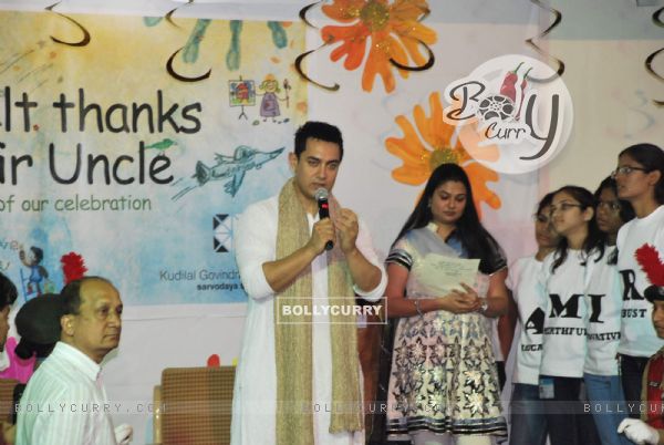 Aamir Khan grace Seksaria School festival at Malad in Mumbai on Sunday Night