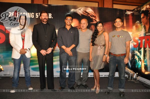 Bollywood actors Siddharth, Aditya Pancholi, and Anupam Kher at the music launch of "Striker" in Mumbai (83927)