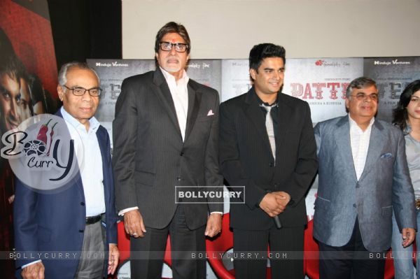 Mega Star Amitabh Bachchan and R Madhavan at the press meet of "Teen Patti" in Cinemax in Mumbai (83987)