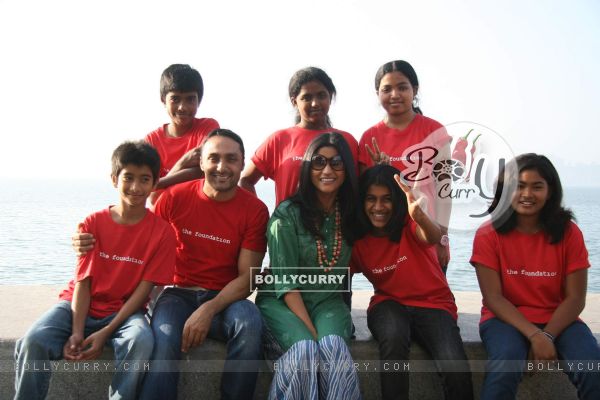 Konkana Sen Sharma and Rahul Bose at Mumbai marathon promotional event