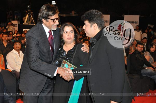 Amitabh Bachchan, Farah Khan and Sajid Khan at Stardust Awards 2010 in Mumbai