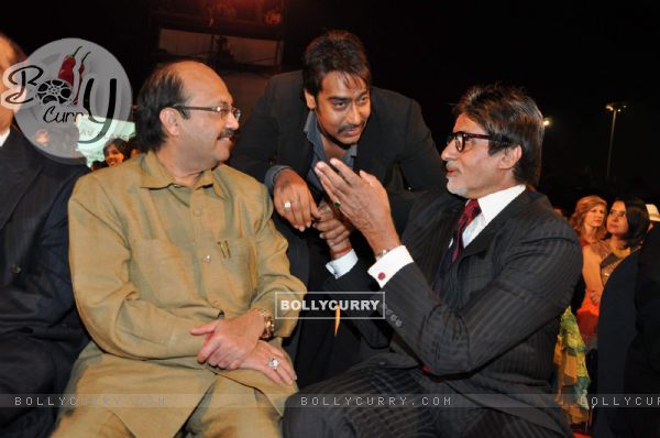 Amar Singh, Ajay Devgan and Amitabh Bachchan at Stardust Awards 2010 in Mumbai