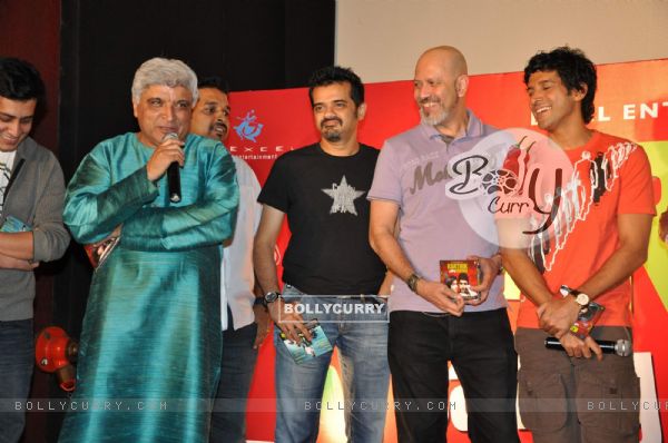 Javed Akhtar, Shankar Mahadevan, Ehsaan, Loy and Farhan Akhtar at "Karthik Calling Karthik Film Music Launch" in Cinemax (84193)