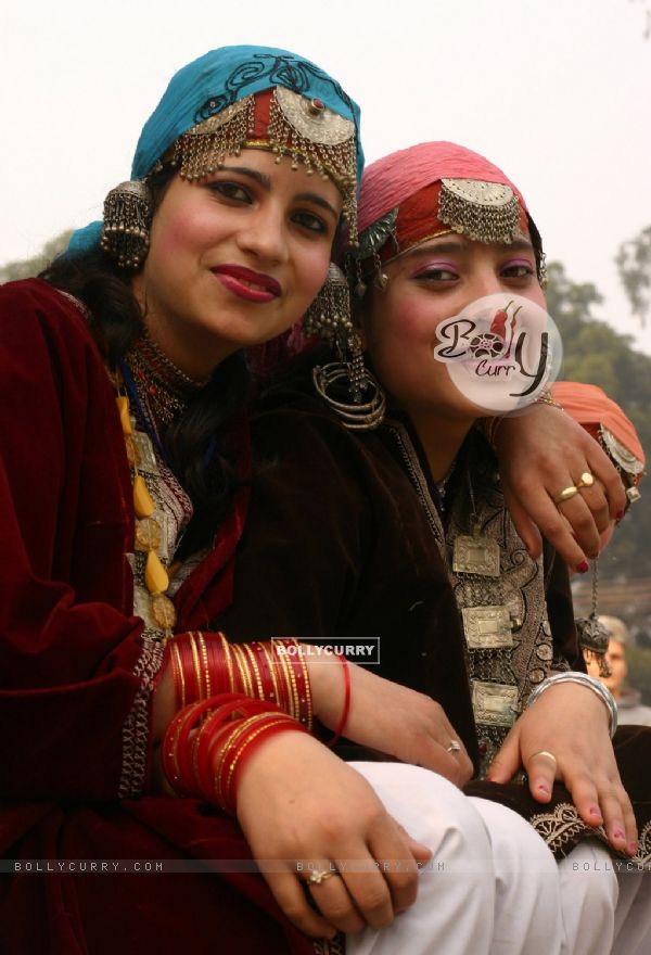 Folk artist from Jammu and Kashmir at the press preview for the Republic Day Tableaux, in New Delhi on Friday 22 Jan 2010