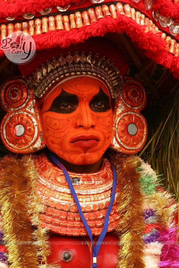 A Folk artist from Kerala at the press preview for the Republic Day Tableaux, in New Delhi on Friday 22 Jan 2010