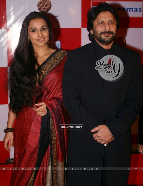Bollywood actors Arshad Warsi and Vidya Balan during a promotional event for film Ishqiya in New Delhi on Thursday (84487)