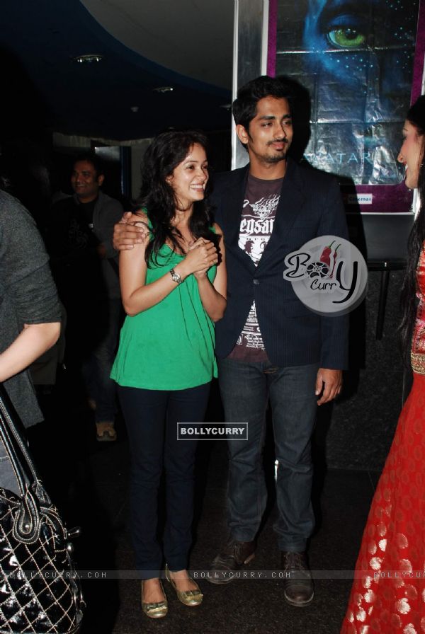 Shruti Hassan with Bollywood actor Siddharth Narayan at the special screening of film "Striker" (84659)