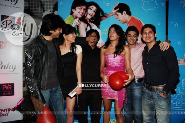 Bollywood actors Ritesh and Jacqueline at Valentine Day premiere with promotion of film "Jaane Kahan Se Aayi Hai" at PVR, Juhu in Mumbai (84892)