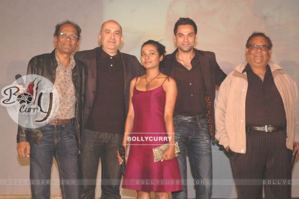 Virendra Sakshena, director Dev Benegal, Tanishtha, Abhay Deol and Satish Kaushik at Road movie media meet at Bandra, Mumbai on Wednesday Night (84894)