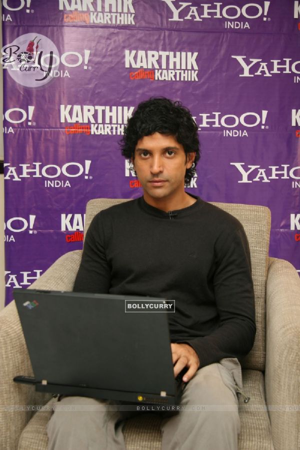 Farhan Akhtar at Yahoo-KCK tie-up media meet at Bandra, MUmbai