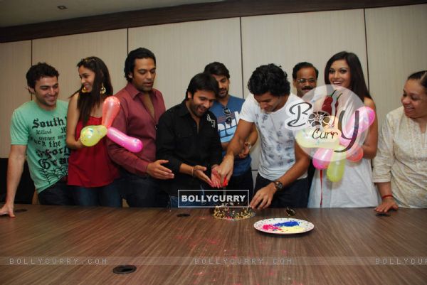 Bollywood actor Purabh Kohli celebrates his birthday with the star cast of "Hide N Seek" at Moserbaor office, Andheri
